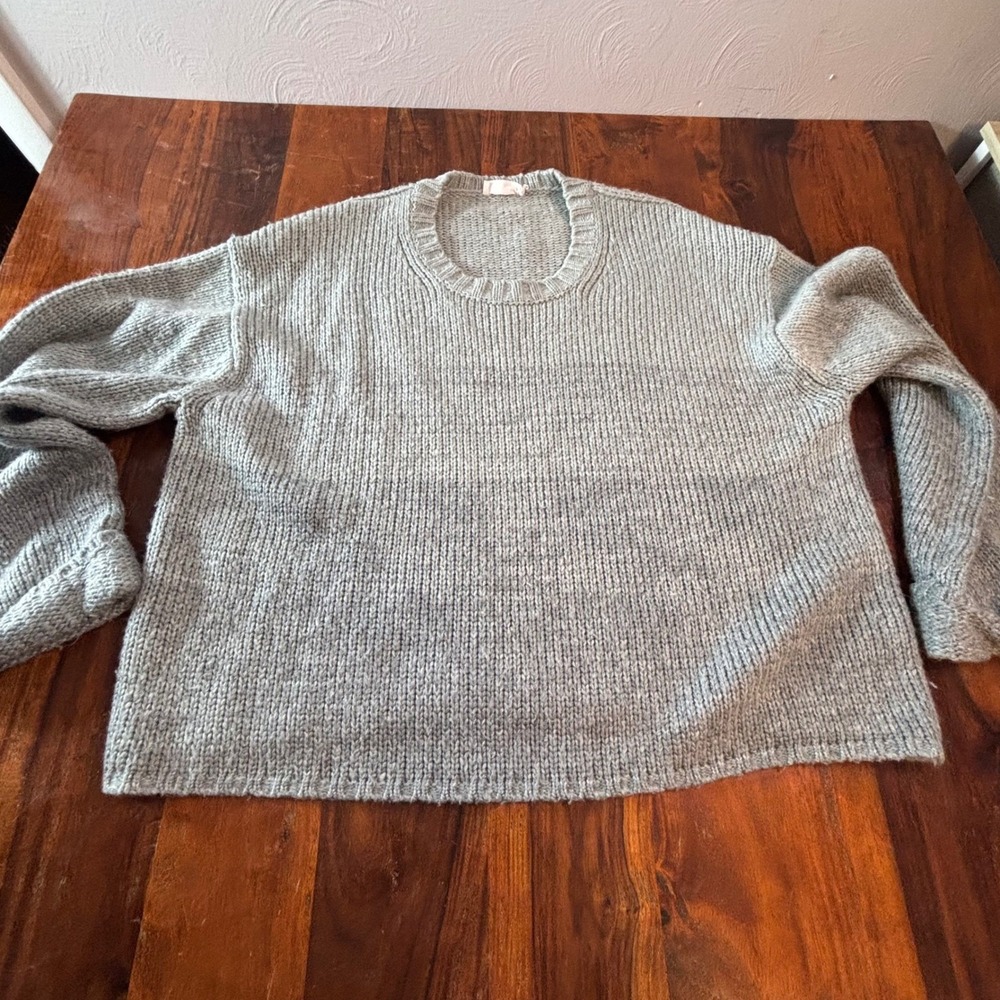 Carve Designs Sage Green Chunky Knit Crew Neck Sweater Womens Large Relaxed Fit